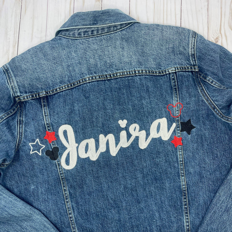 Embroidered Name on Denim Jacket