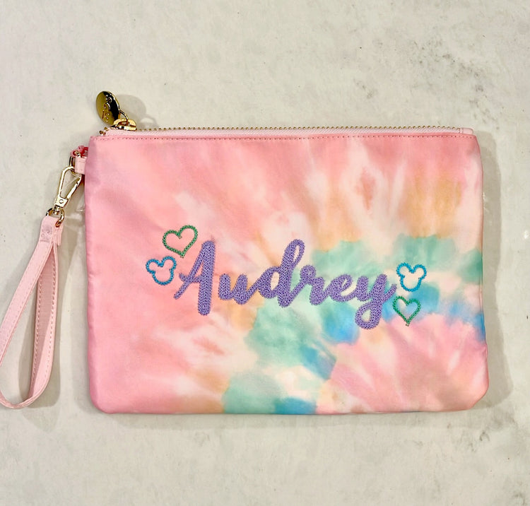 Embroidered Chain Stitch Filled Name to Existing Stoney Clover Lane Pouch