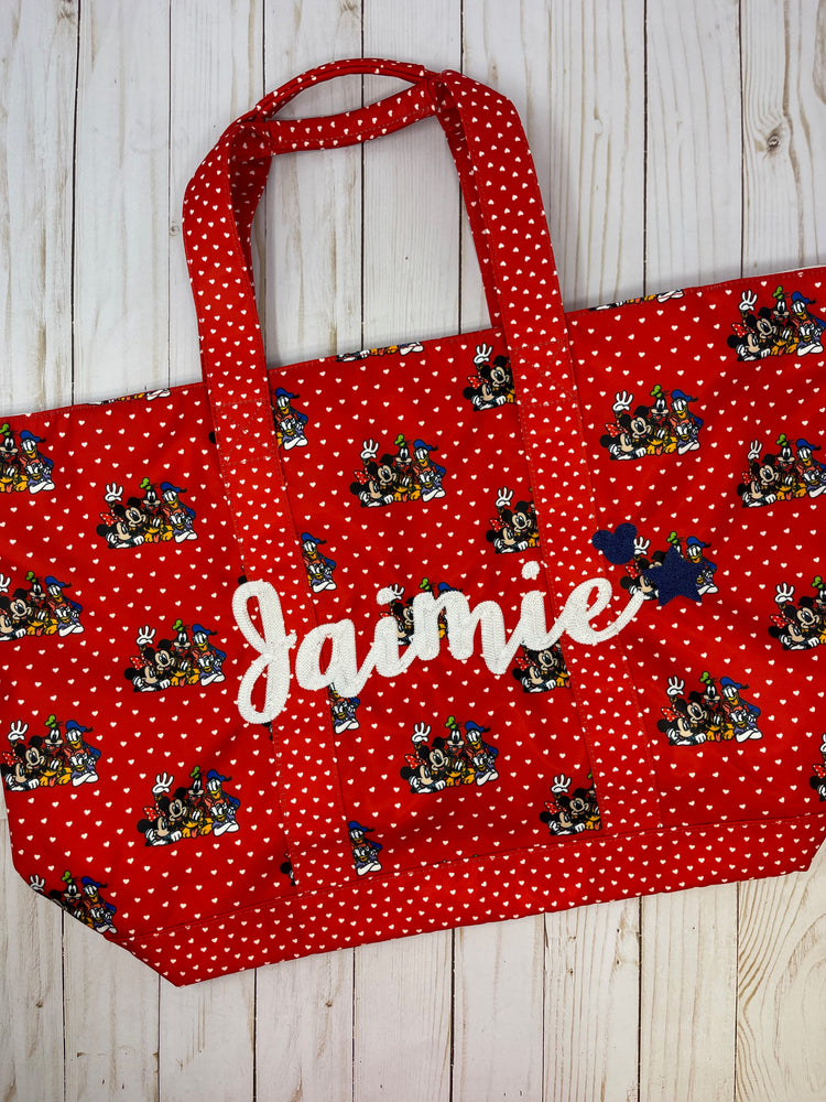 Embroidered Chain Stitch Fill Name to Existing Stoney Clover Lane Tote Bag