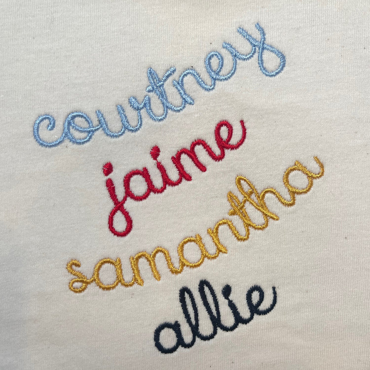 Add Name to Sweatshirt Embroidery