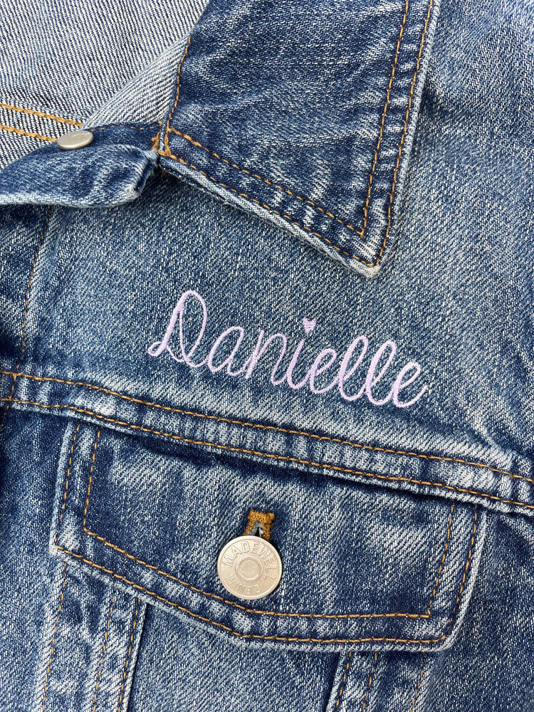 Add Name to Denim Jacket Embroidery